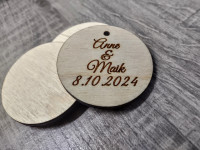 Holz Anhänger mit Gravur rund Holz Anhänger mit Gravur rund